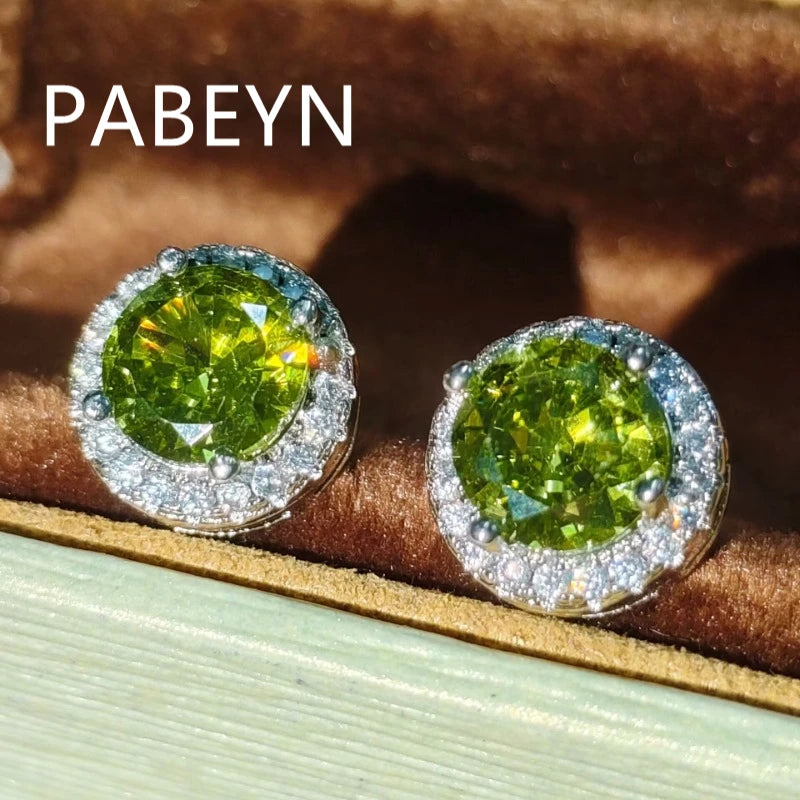 925 Silver Colored Zircon Stud Earrings