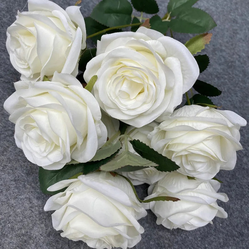 9-Head Artificial Rose Bouquet