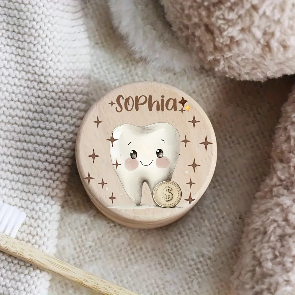 Personalized Wooden Baby Tooth Box