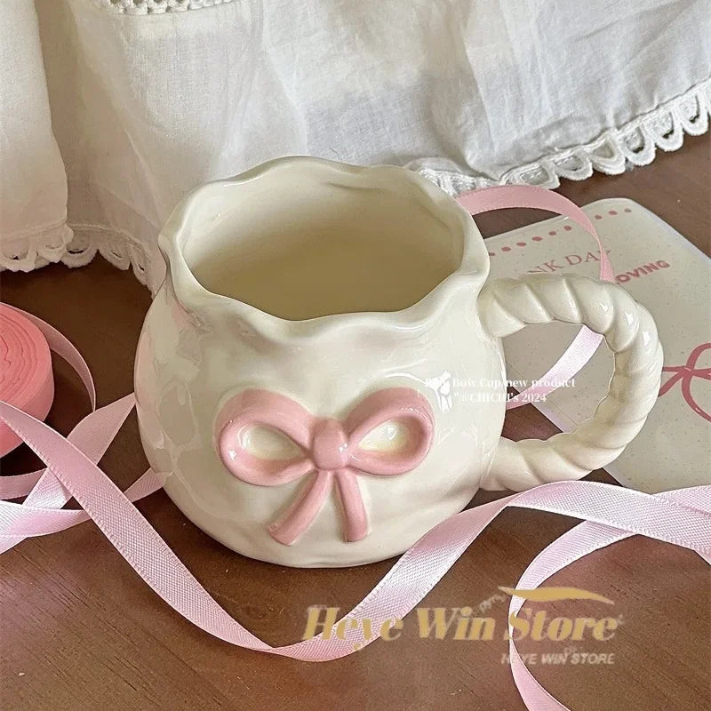 Pink Bow Ceramic Coffee Mug