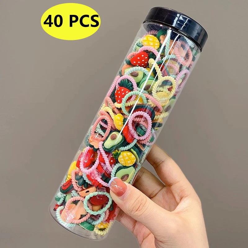 Girls Flower Hair Ties Set