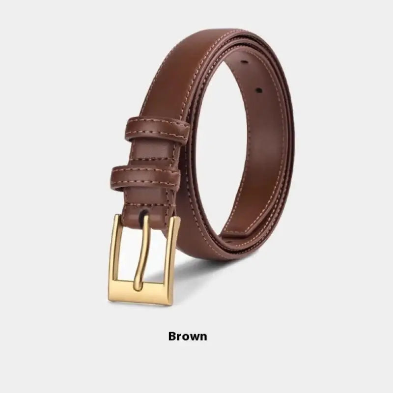 Women's Thin Leather Pin Buckle Belt