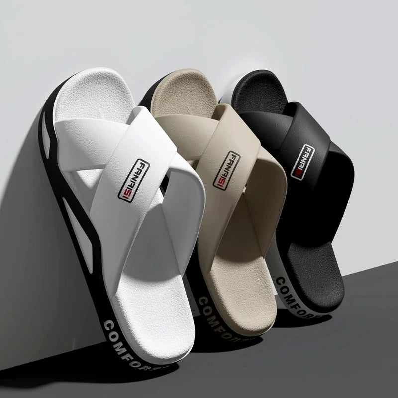 Men's Cross-Strap Beach Slides