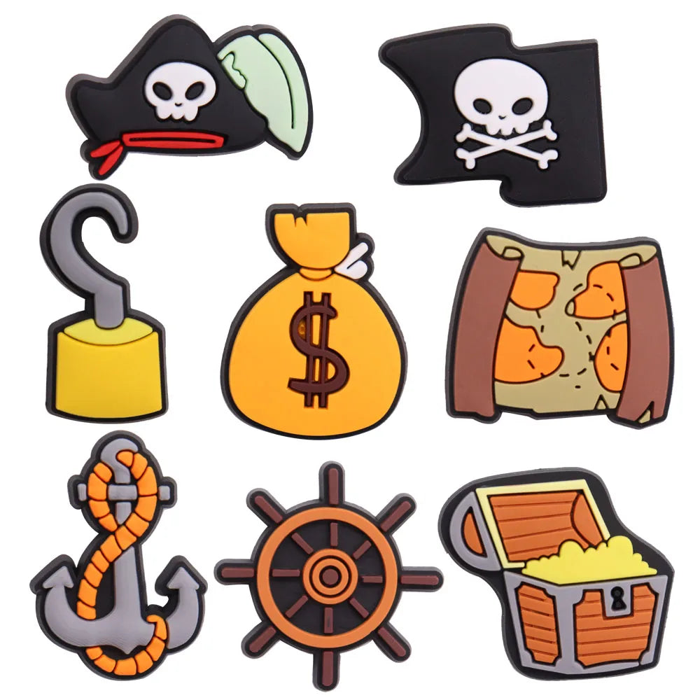 Pirate Skull Shoe Charms
