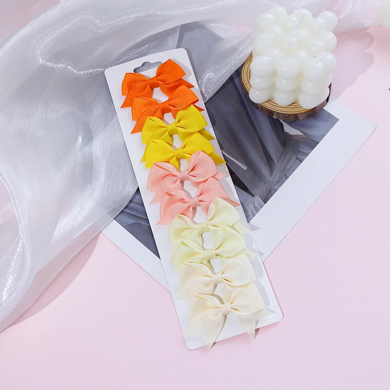 Girls Hair Bow Clips – 10 Pcs