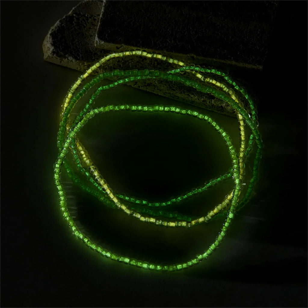 Glow Bead Elastic Anklets – 4 Pcs