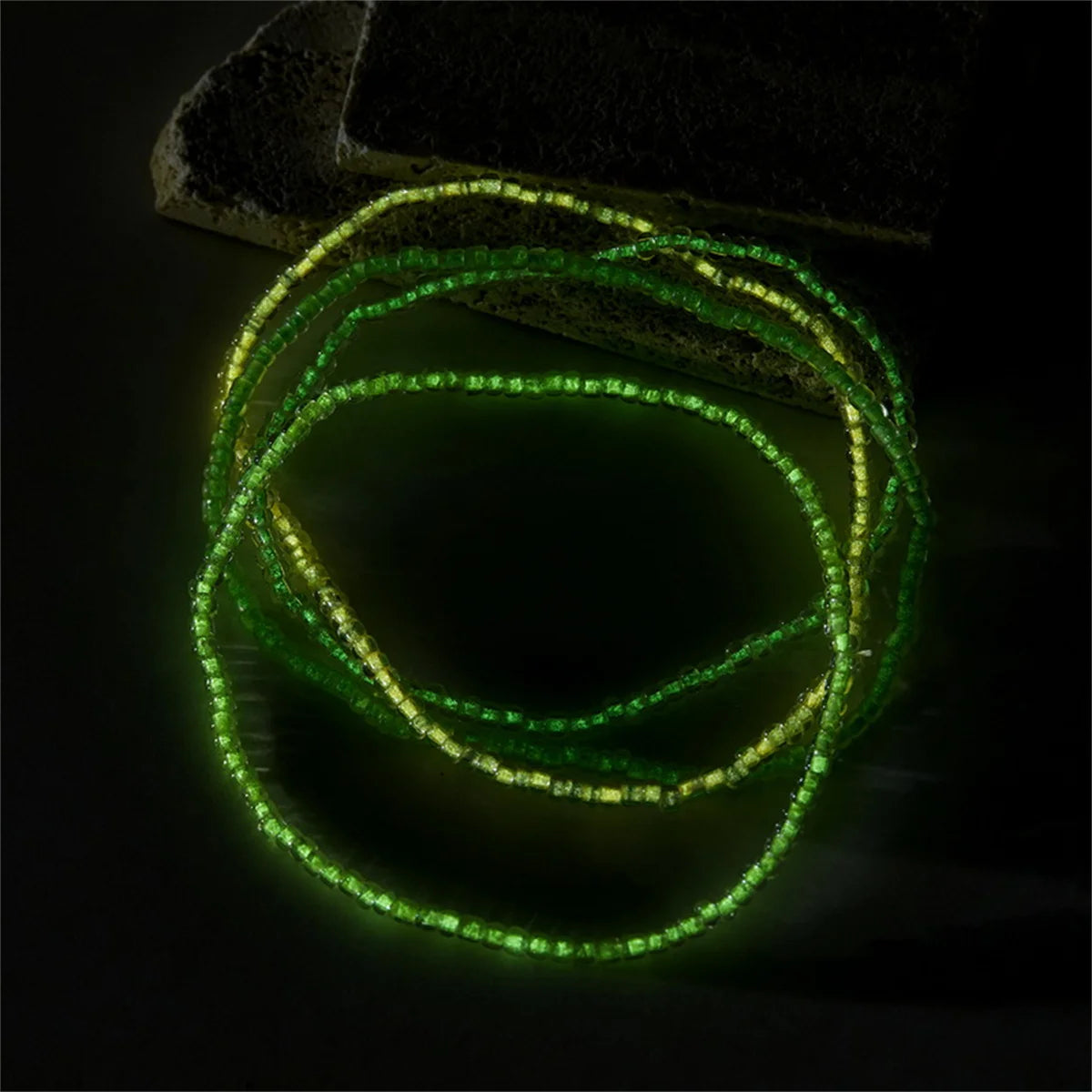 Glow Bead Elastic Anklets – 4 Pcs