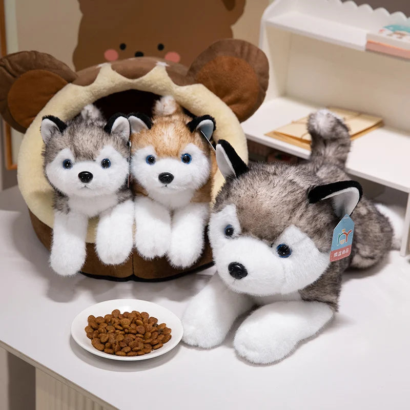 Lying Husky Plush Toy