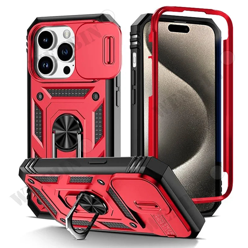 🔄 360° Rotating Kickstand Heavy Duty iPhone Case