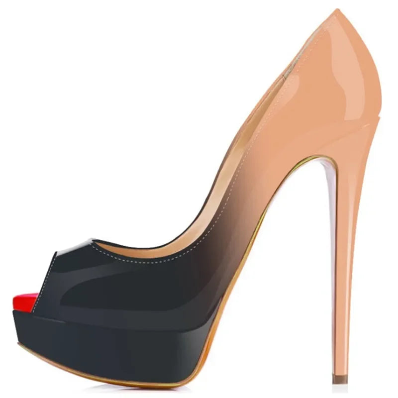 Women's 14cm Platform Peep-Toe Stiletto Heels