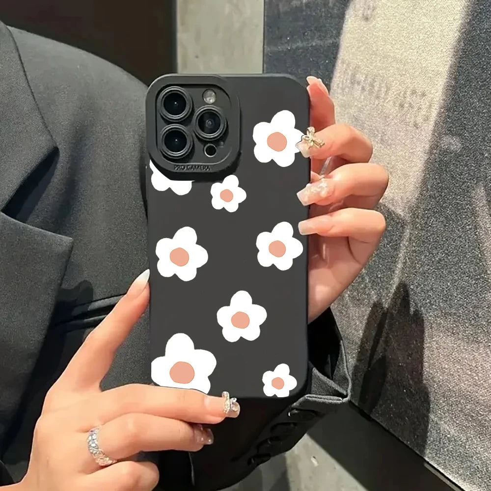 Black Flower Pattern iPhone Case