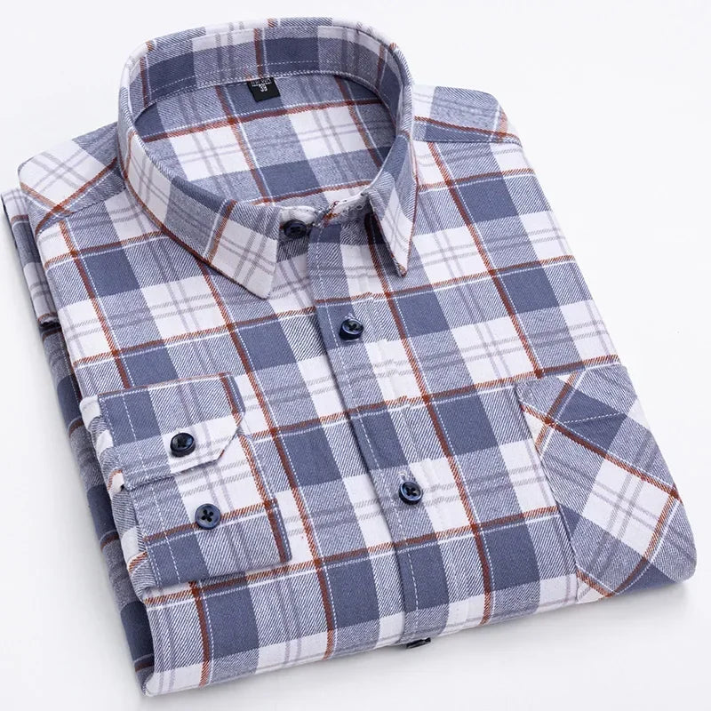 Men's Oversized Cotton Plaid Shirt
