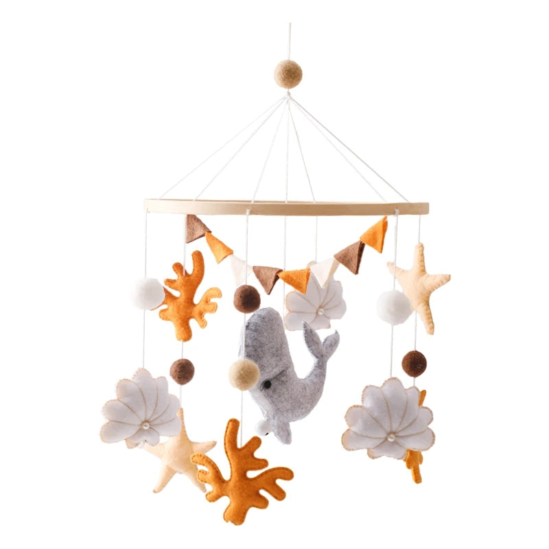 ⭐ Wooden Crochet Stars Baby Crib Mobile