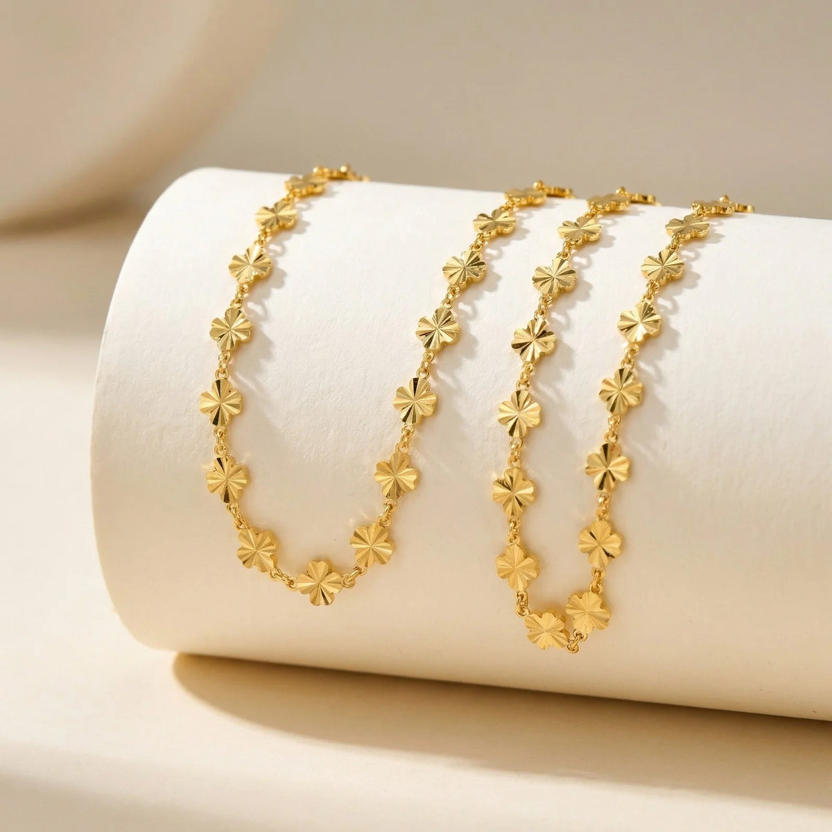 18K Gold Plated Clover Anklet