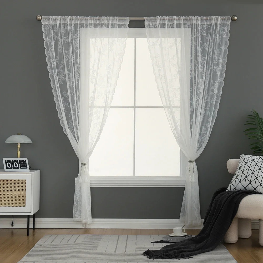 Floral Lace Window Curtain