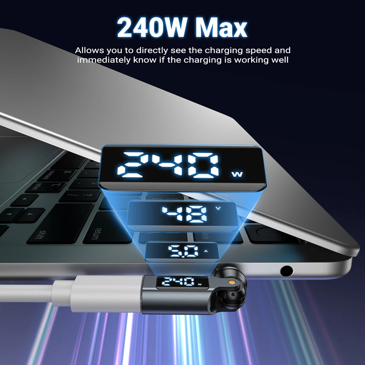 📟 AUFU Digital Display Magnetic USB-C Adapter