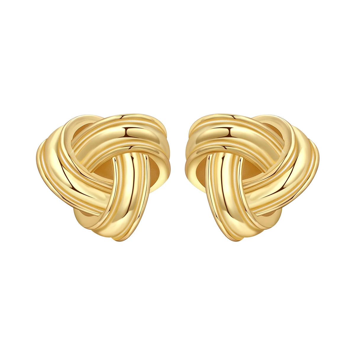 925 Silver 18K Gold Knot Stud Earrings