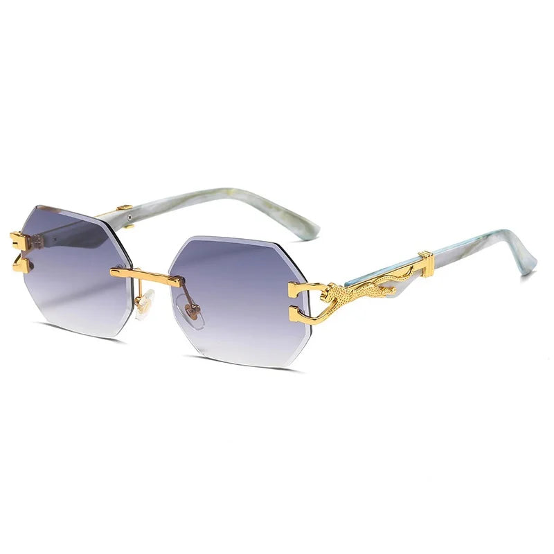 Hexagon Rimless Sunglasses