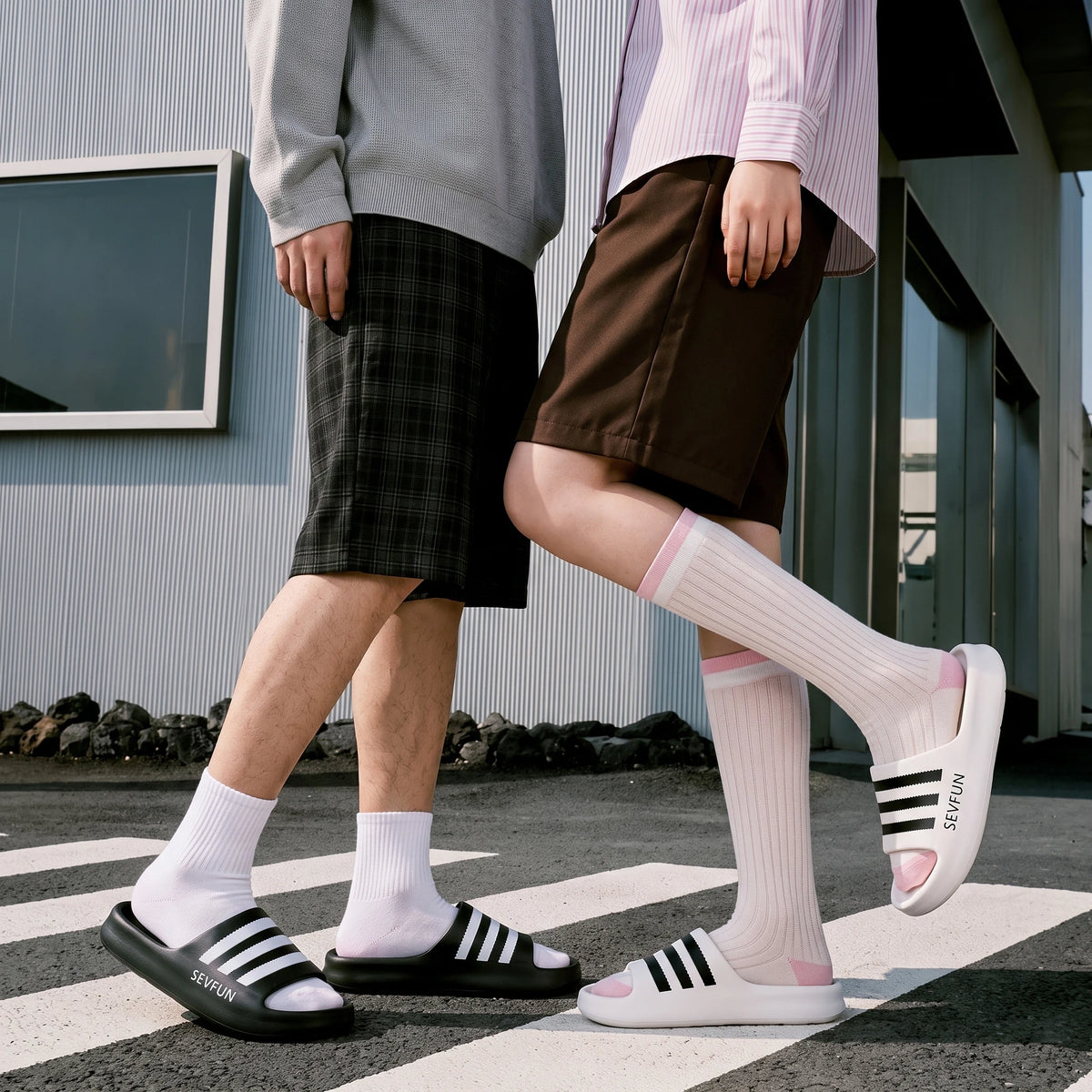 Men's Striped EVA Slides
