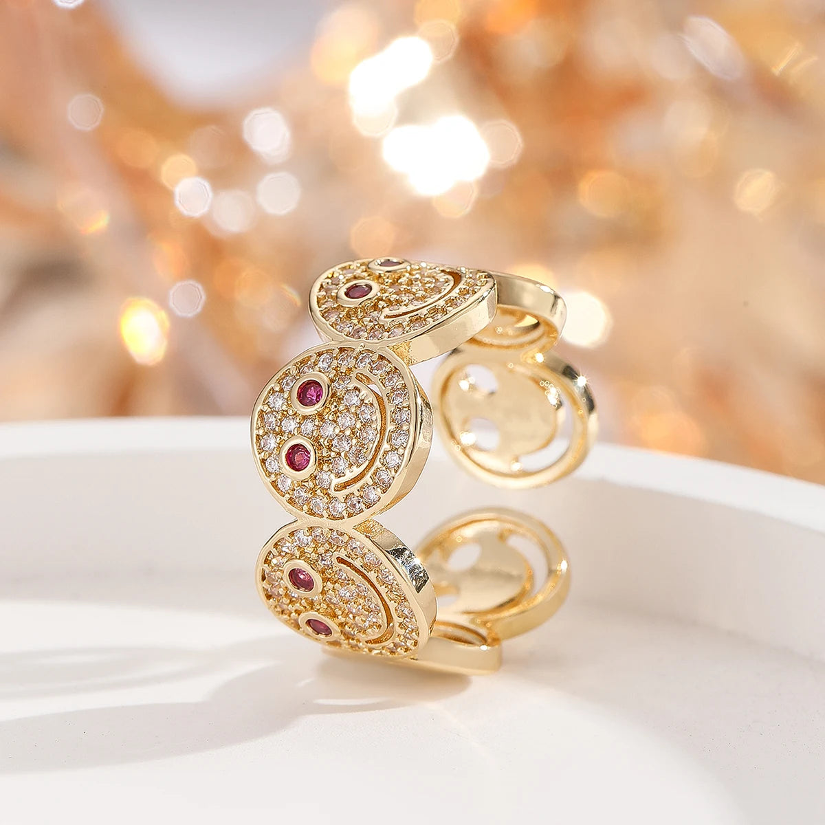 😊 Smile Zircon Cuff Bracelet