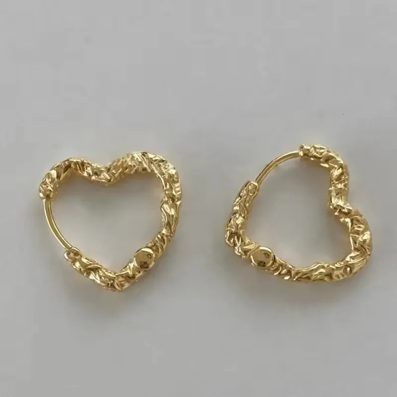 925 Silver Heart Hoop Earrings