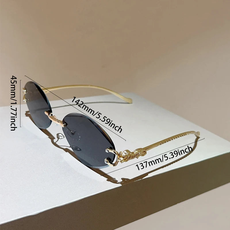 Rimless Rhombus Gradient Sunglasses