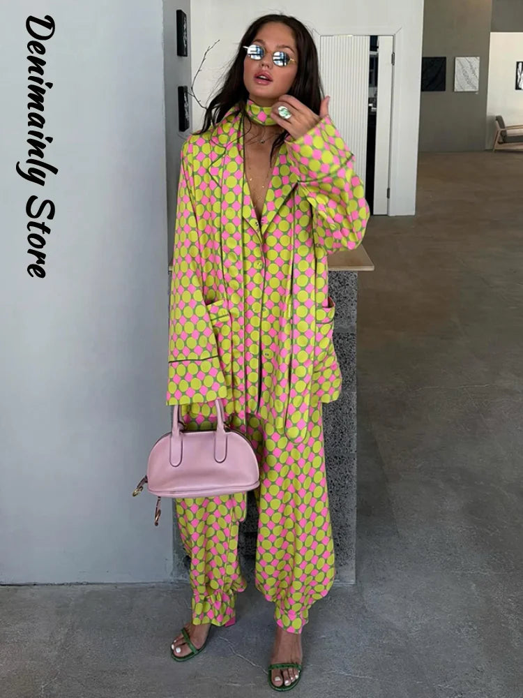 Vintage Print Shirt & Pants Set