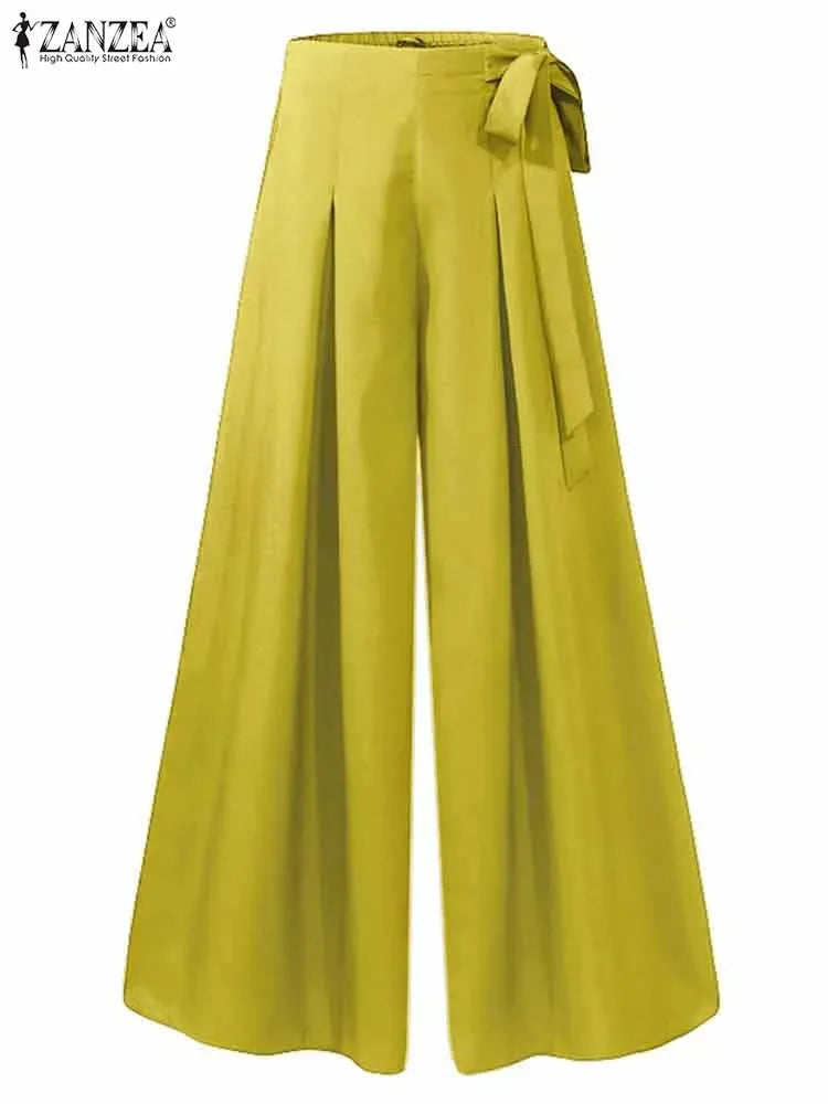 Pleated High Waist Flare Pants