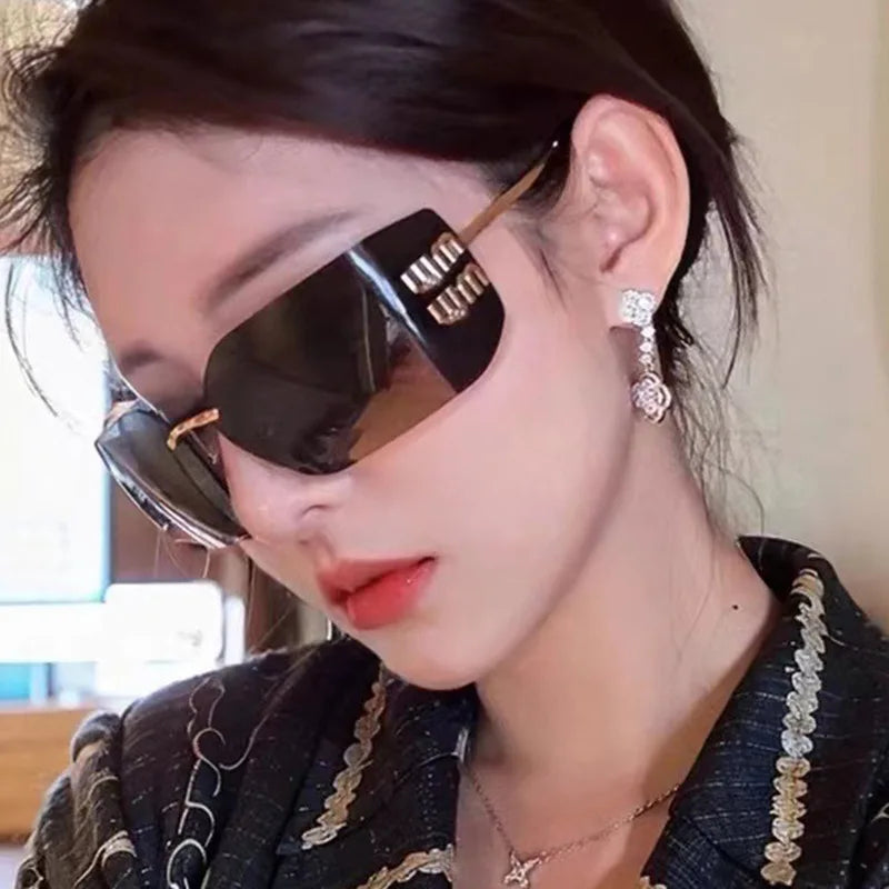 Retro Rimless Metal Sunglasses
