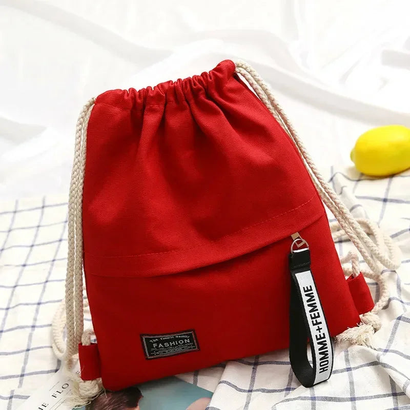 Simple Canvas Drawstring Bag