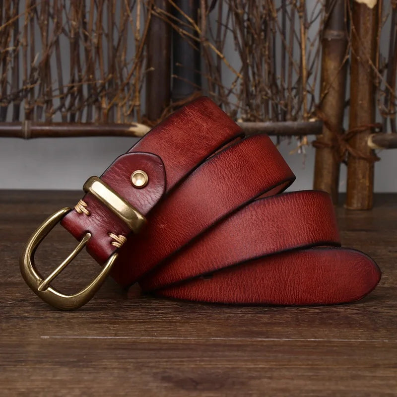 Unisex Retro Leather Denim Belt