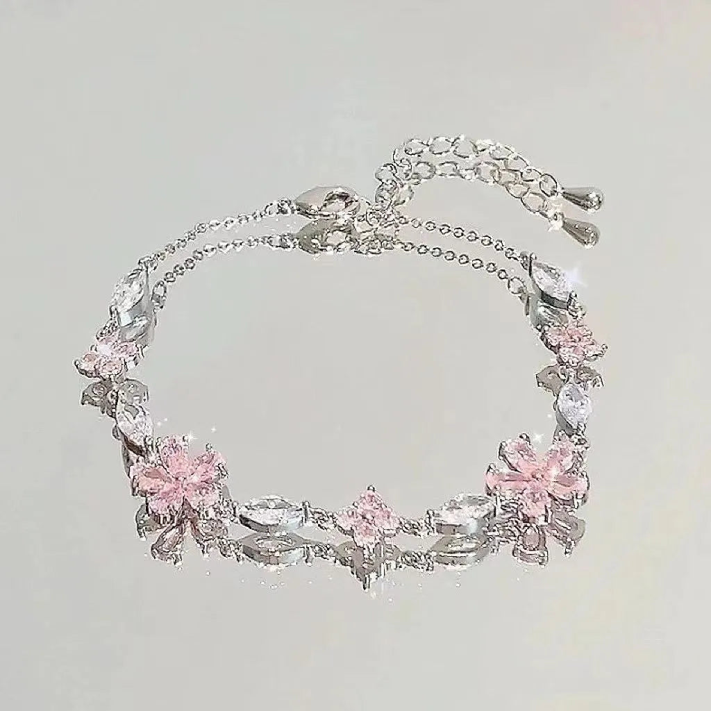 🌸 Zircon Flower Alloy Bracelet