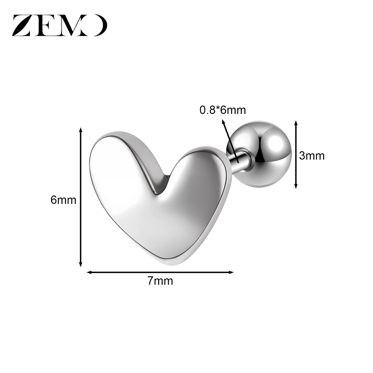 Cute Cartilage Stud Earring (20G, 1 Pc)