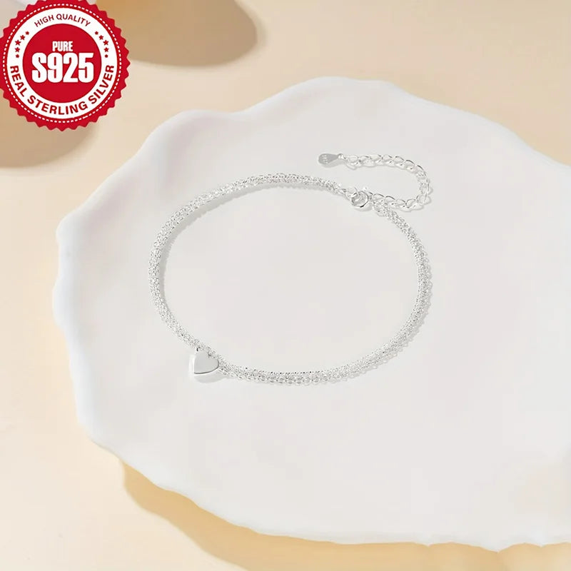 925 Silver Heart Anklet