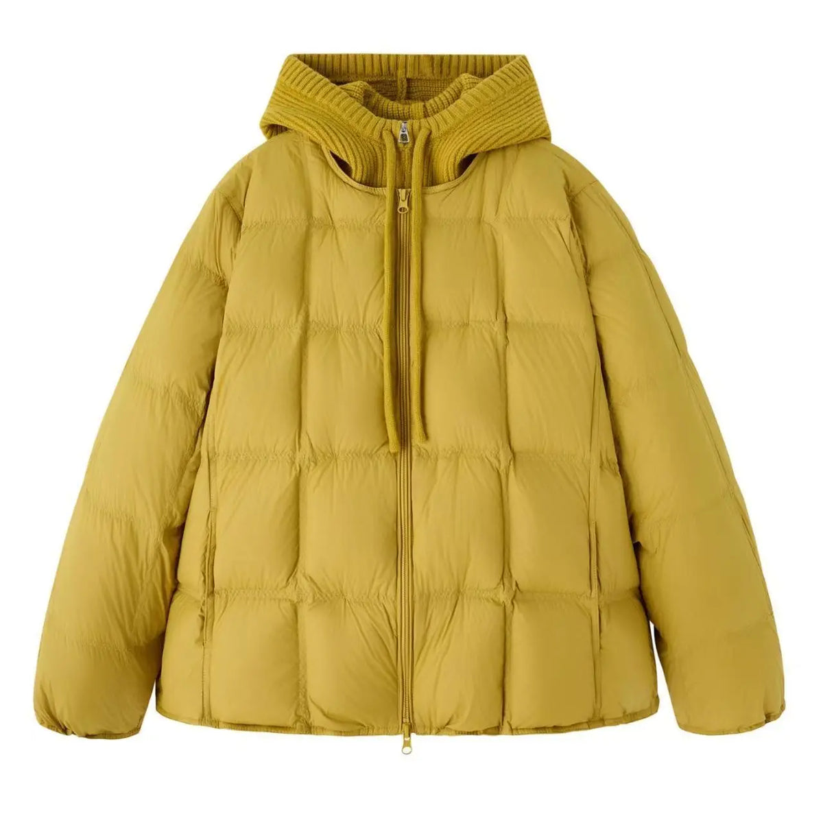 Women's Knit Hood Faux Layered Parka
