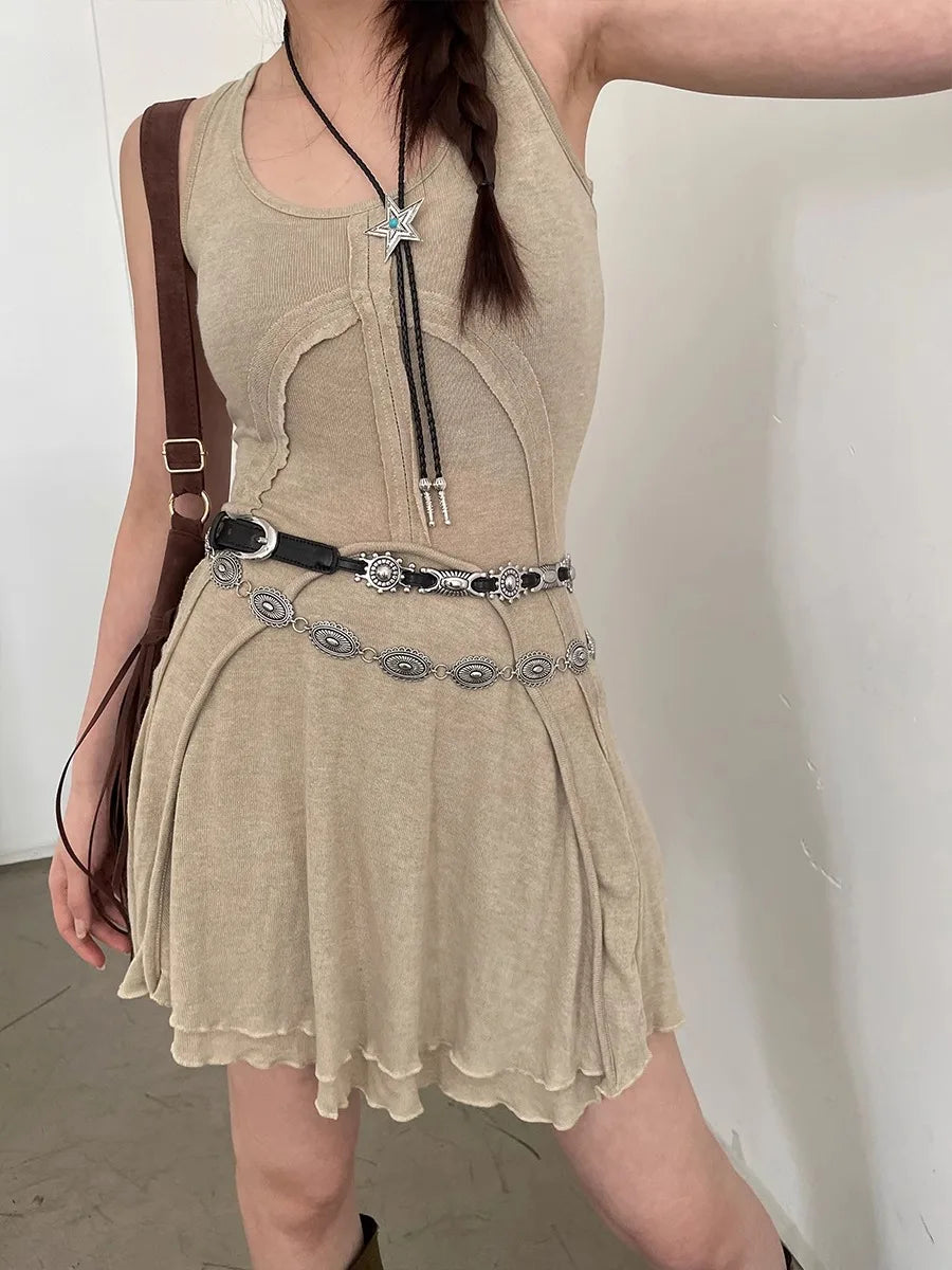 Vintage Denim Waist Chain Belt