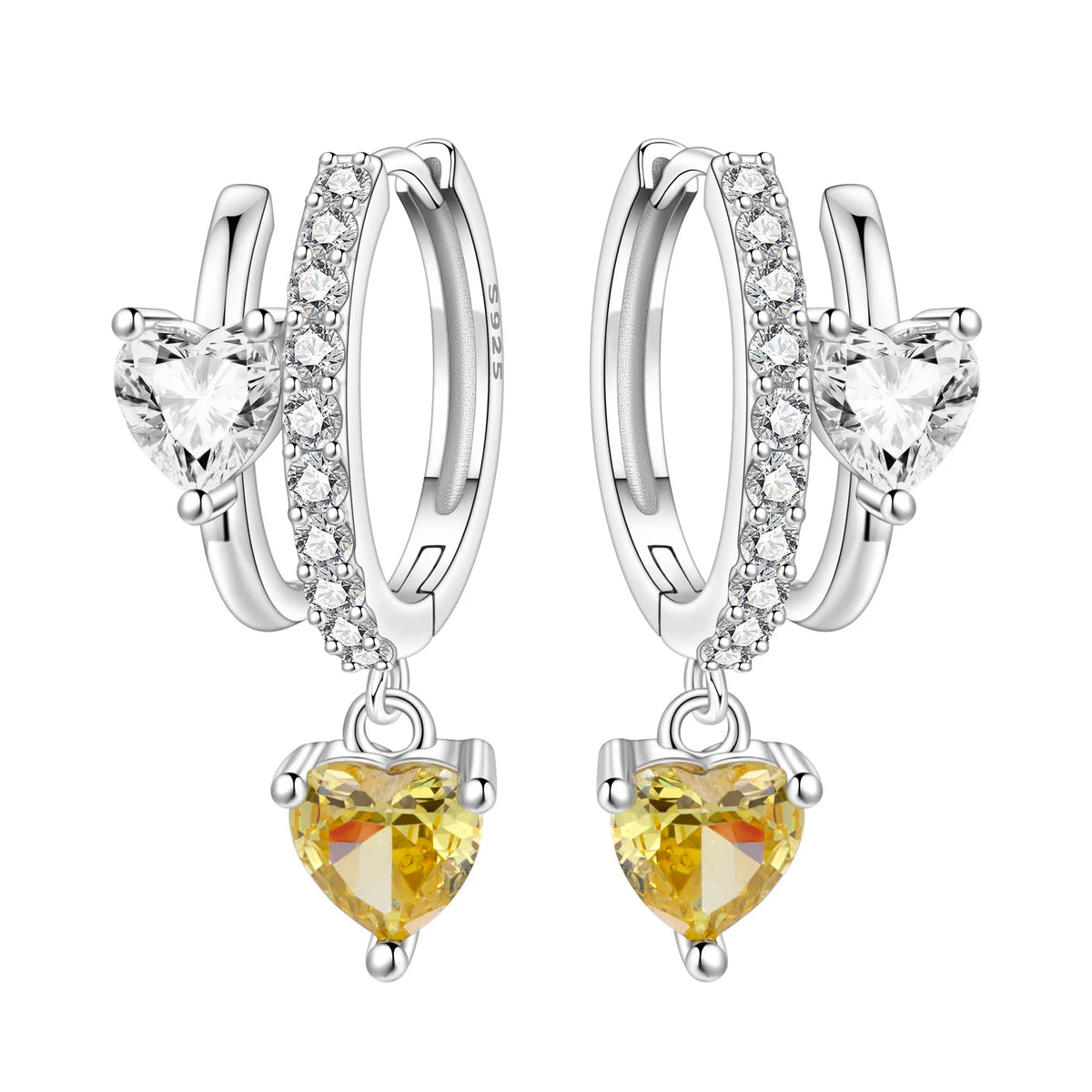 925 Silver Evil Eye Hamsa Drop Earrings