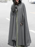 Women's Long Hooded Cape Coat