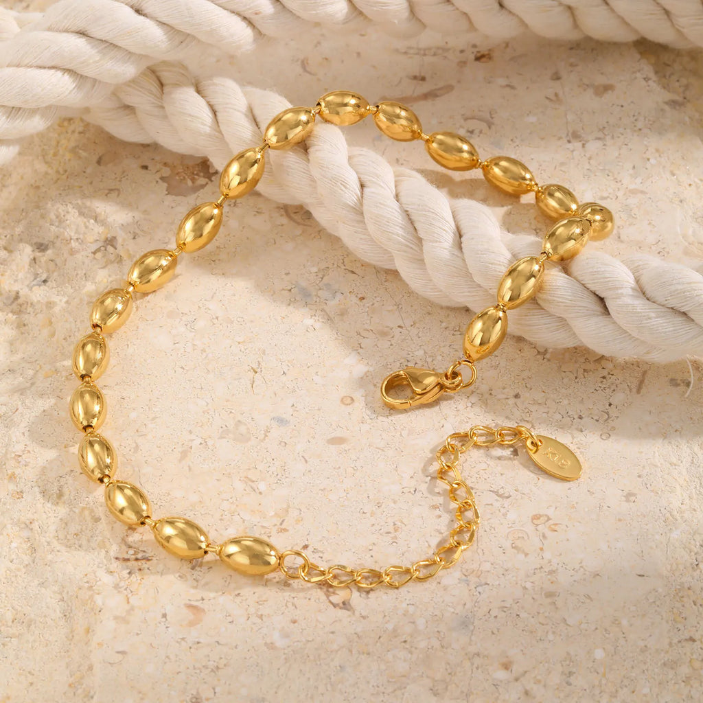 Gold Plated Bead Ball Anklet