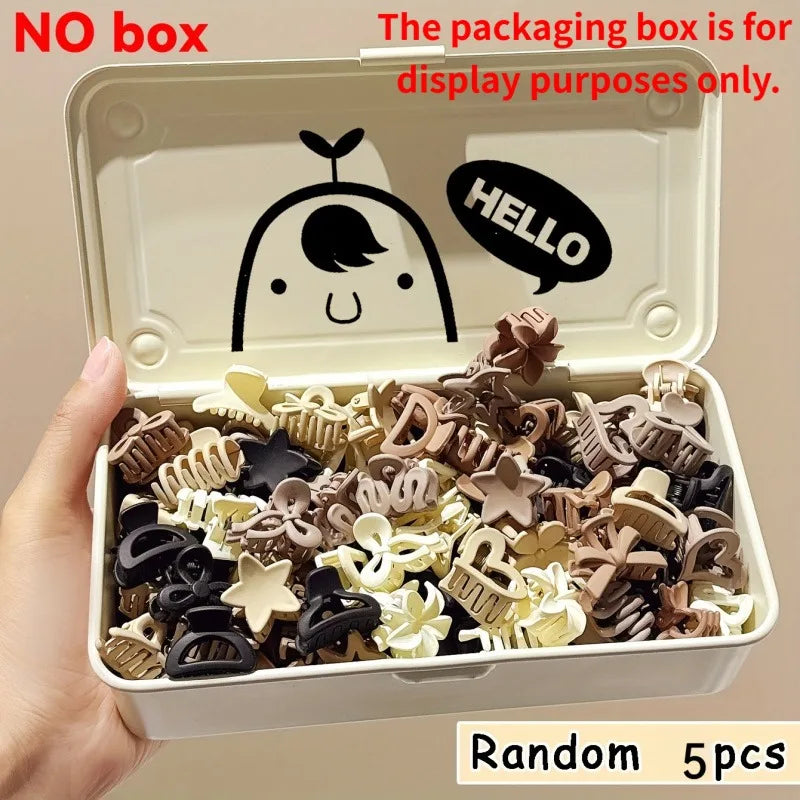 Beige Hair Clips Set