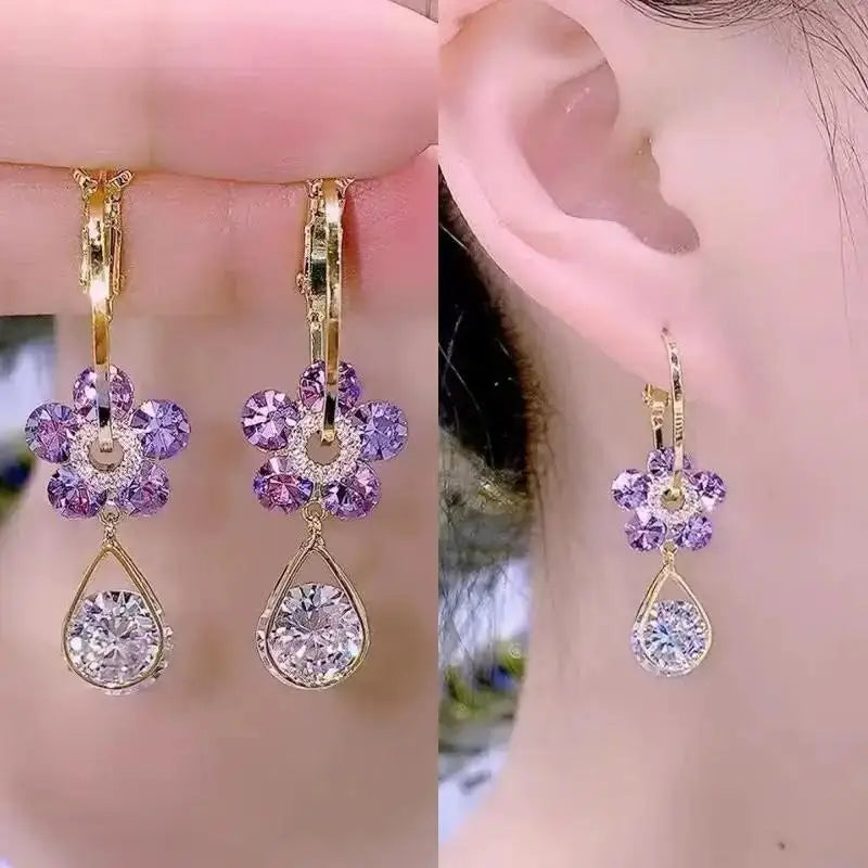 Zircon Pearl Tassel Earrings