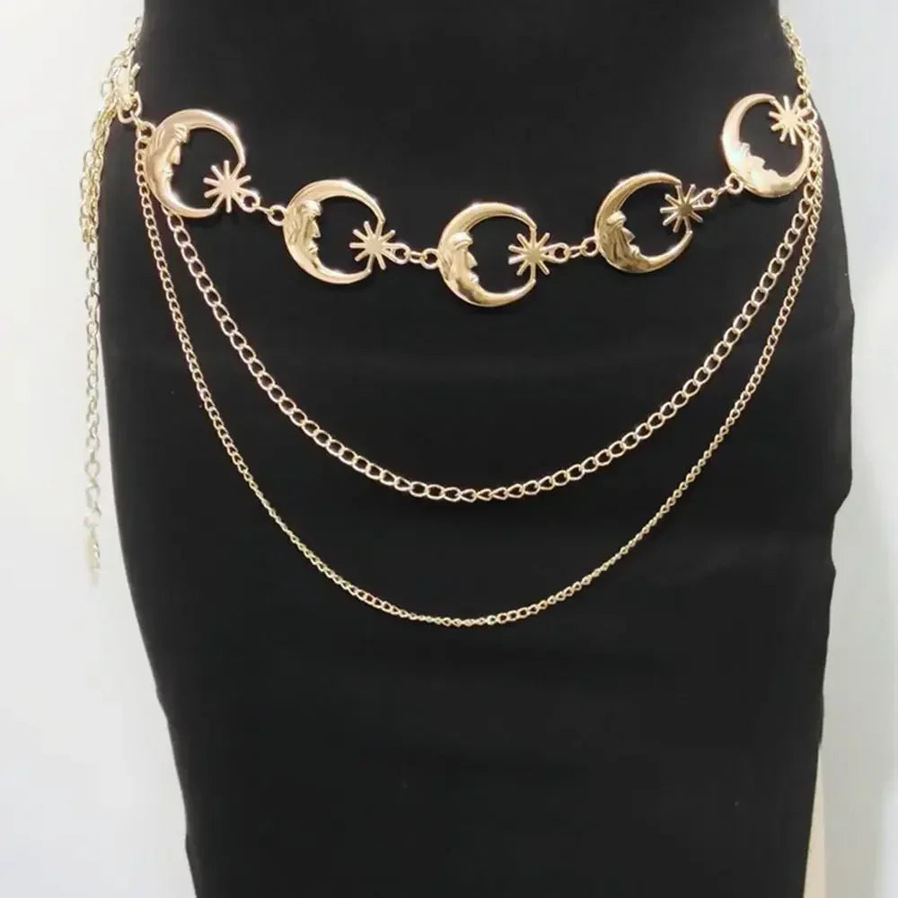 Vintage Sun Metal Waist Chain Belt