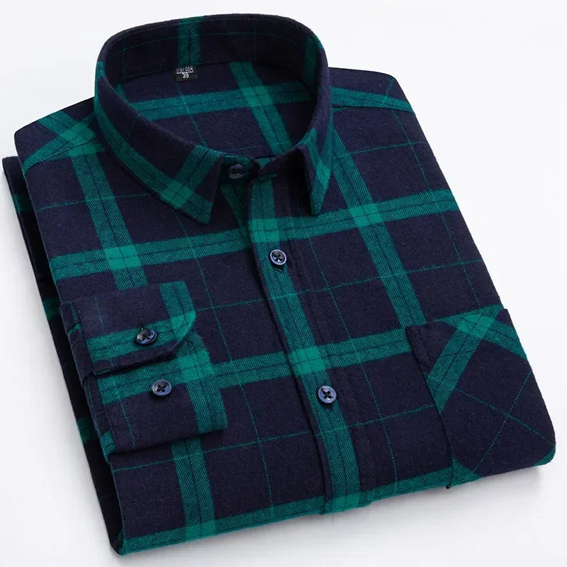 Men's Oversized Cotton Plaid Shirt