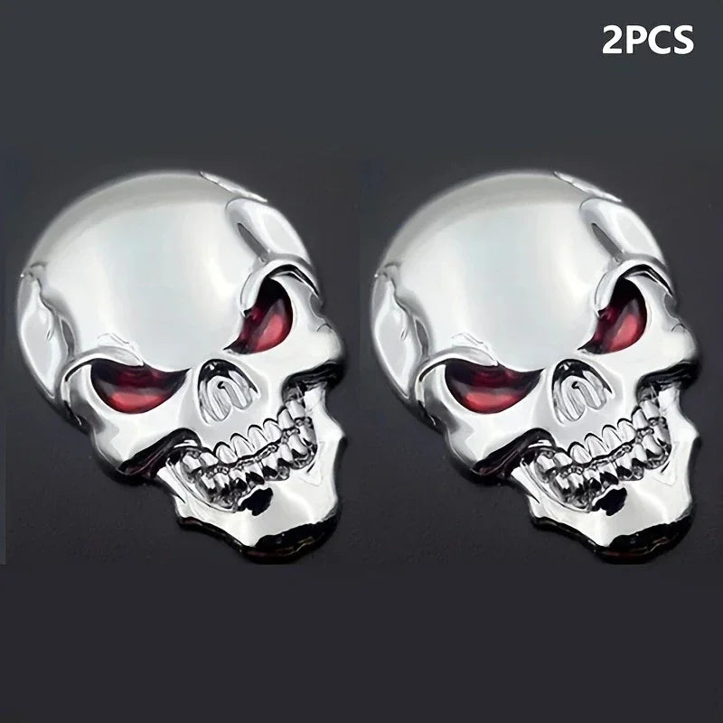 💀 3D Skull Pirate Metal Car Sticker