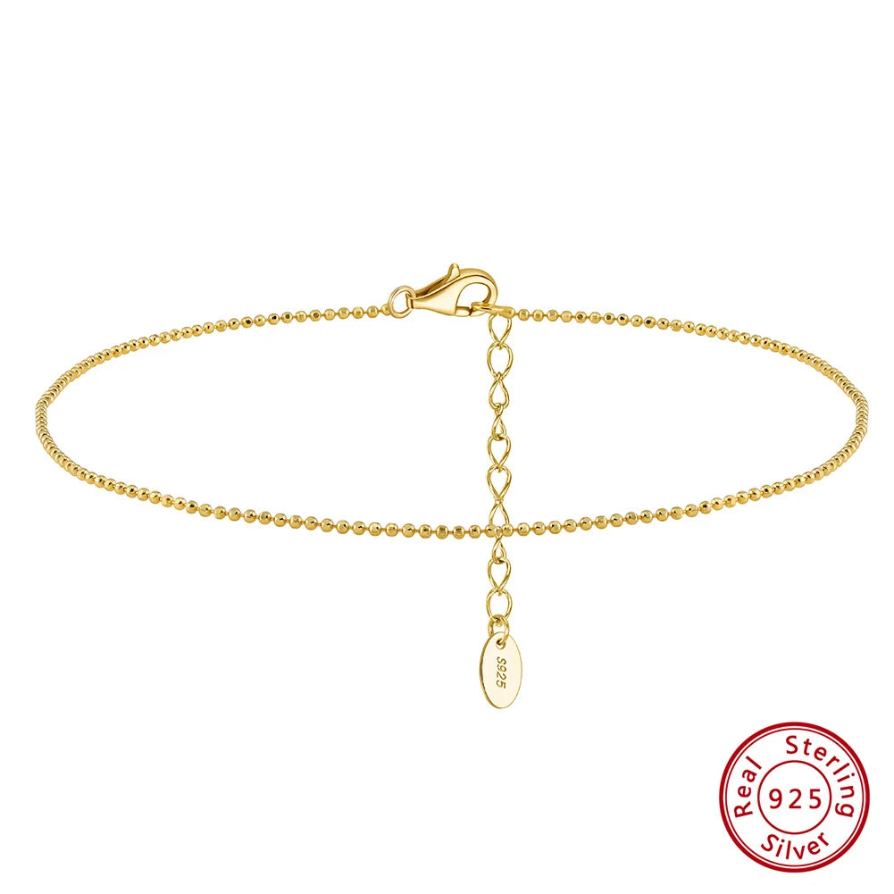 14K Gold 925 Silver Cuban Anklet