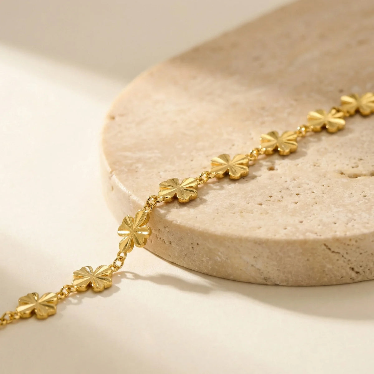 18K Gold Plated Lucky Clover Anklet
