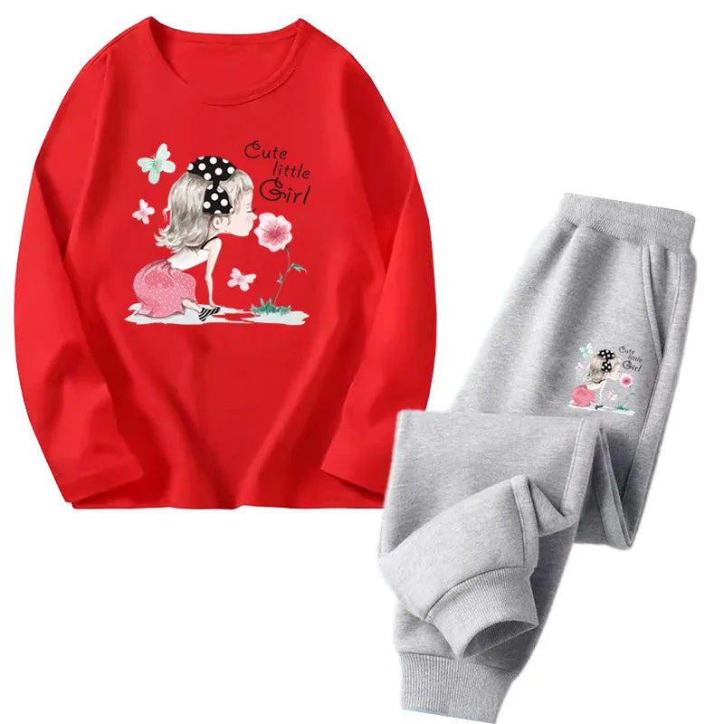 Girls Ballet Print Top & Pants Set