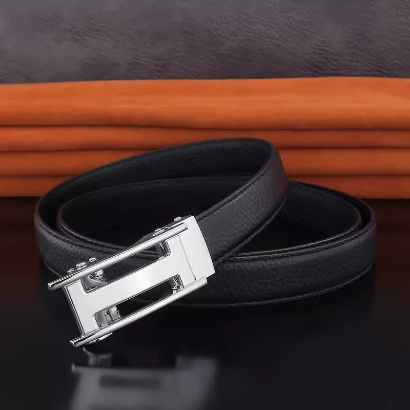 Women's Leather Belt with Automatic Buckle
