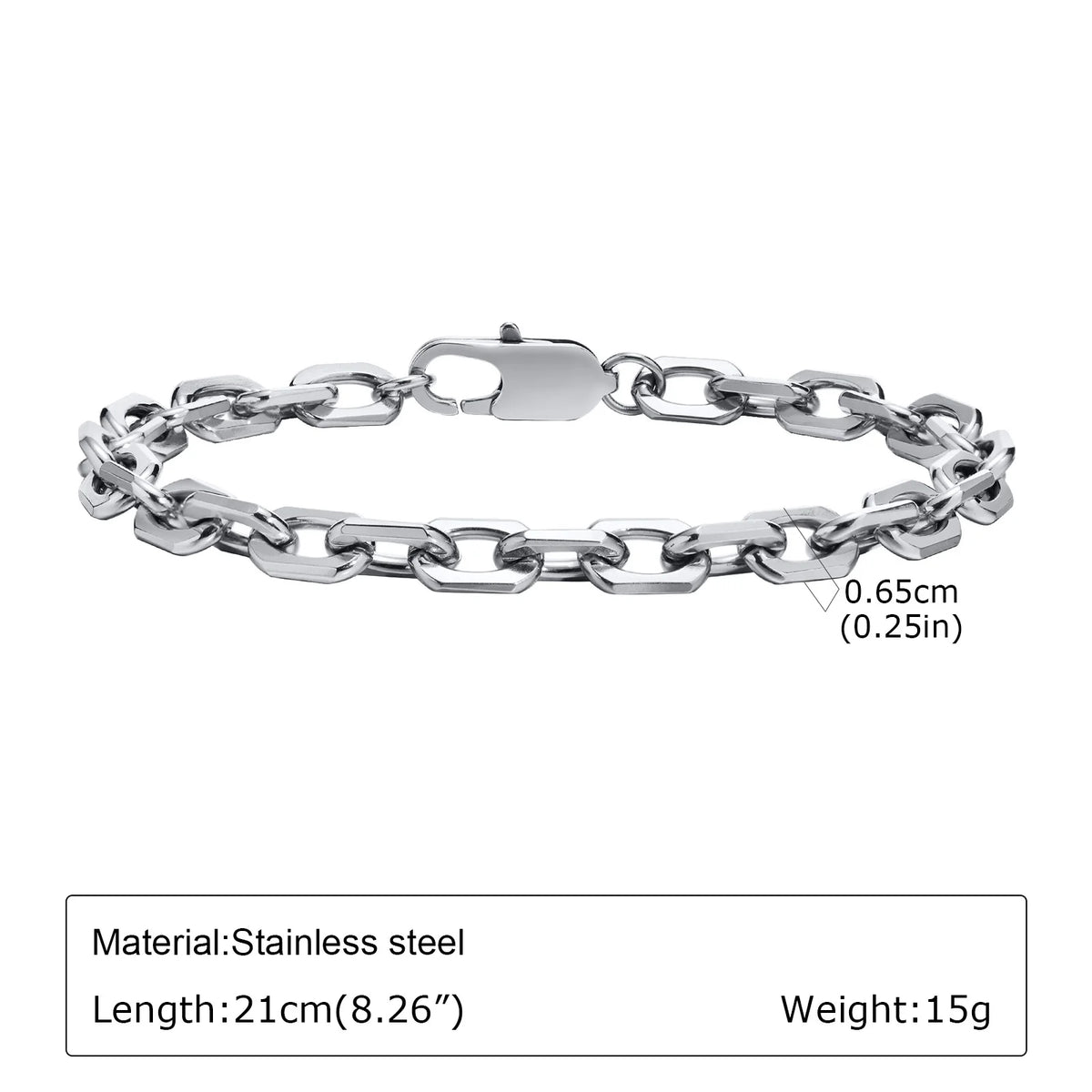 Men's Silver Stainless Steel Chain Bracelet