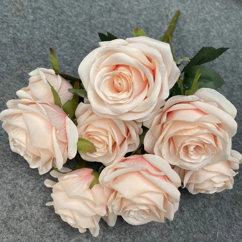 9-Head Artificial Rose Bouquet